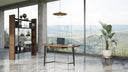 Girard - Modern Walnut & Black Glass Desk