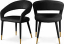 Destiny Velvet Upholstered Dining Chair - Black