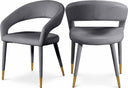 Destiny Velvet Upholstered Dining Chair - Grey