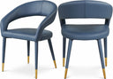Destiny Vegan Leather Upholstered Dining Chair - Blue