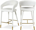 Destiny Velvet Upholstered Stool - Cream