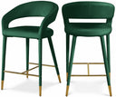 Destiny Velvet Upholstered Stool - Green
