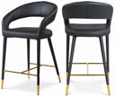 Destiny Vegan Leather Upholstered Stool - Black