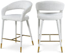 Destiny Boucle Fabric Upholstered Stool - Cream