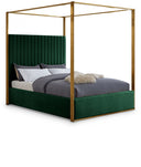 Jones Velvet Upholstered Bed - Green