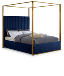 Jones Velvet Upholstered Bed - Blue