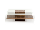 Lassen - Modern Glass & Walnut Coffee Table