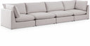 Mackenzie 160" Linen Textured Fabric Upholstered 4pc. Modular Sofa - Beige