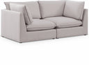 Mackenzie 80" Linen Textured Fabric Upholstered 2pc. Modular Loveseat - Beige