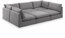 Mackenzie 120" Linen Textured Fabric Upholstered 6pc. Modular Sectional - Grey