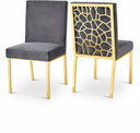 Opal Velvet Upholstered Dining Chair - Grey