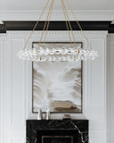 Aged Brass Lindley Chandelier 55" by Hudson Valley, view 2