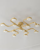 Aged Brass Meander Semi Flush 43.25" by Hudson Valley, view 2
