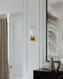Aged Brass Malone Wall Sconce 4.5" x 13.5" by Hudson Valley, view 3