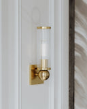 Aged Brass Malone Wall Sconce 4.5" x 13.5" by Hudson Valley, view 2