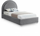 Milo Boucle Fabric Upholstered Twin Bed - Grey