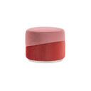 Splice Pouf - 20" - Soft Silver Paint, Fabric 2794-18CC, 2794-29CC by Caracole