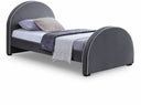 Brody Velvet Upholstered Twin Bed - Grey