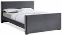 Dillard Velvet Upholstered Bed - Grey