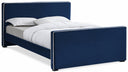 Dillard Velvet Upholstered Bed - Blue
