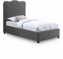 Felix Linen Textured Fabric Upholstered Twin Bed - Grey