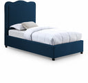 Felix Linen Textured Fabric Upholstered Twin Bed - Blue