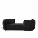 Hilton Boucle Fabric Upholstered Chaise Lounge - Black