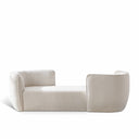 Hilton Boucle Fabric Upholstered Chaise Lounge - Cream