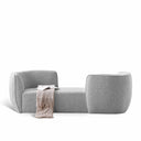 Hilton Boucle Fabric Upholstered Chaise Lounge - Grey