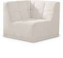 Relax Velvet Upholstered Corner Modular Chair - Cream