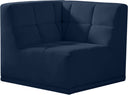 Relax Velvet Upholstered Corner Modular Chair - Blue