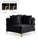 Tremblay Velvet Upholstered Corner Modular Chair - Black