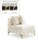 Tremblay Velvet Upholstered Armless Modular Chair - Cream