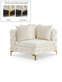Tremblay Velvet Upholstered Corner Modular Chair - Cream