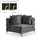 Tremblay Velvet Upholstered Corner Modular Chair - Grey