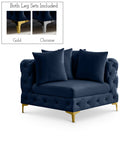 Tremblay Velvet Upholstered Corner Modular Chair - Blue
