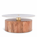 Stonewood Genuine Marble Top And Acacia Wood Base Coffee Table - Natural