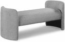 Peyton Boucle Fabric Upholstered Bench - Grey