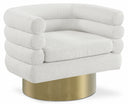 Tessa Boucle Fabric Upholstered Swivel Accent Chair - Cream