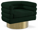 Tessa Boucle Fabric Upholstered Swivel Accent Chair - Green