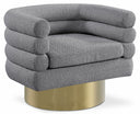 Tessa Boucle Fabric Upholstered Swivel Accent Chair - Grey