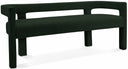 Athena Boucle Fabric Upholstered Bench - Green