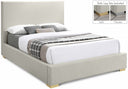 Crosby Linen Textured Fabric Upholstered Bed - Beige