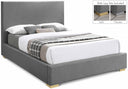 Crosby Linen Textured Fabric Upholstered Bed - Grey