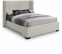 Oxford Linen Textured Fabric Upholstered Bed - Beige