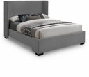 Oxford Linen Textured Fabric Upholstered Bed - Grey