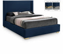 Royce Linen Textured Bed - Blue