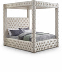 Royal Velvet Upholstered Bed - Cream