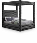 Royal Velvet Upholstered Bed - Grey