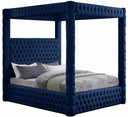 Royal Velvet Upholstered Bed - Blue
